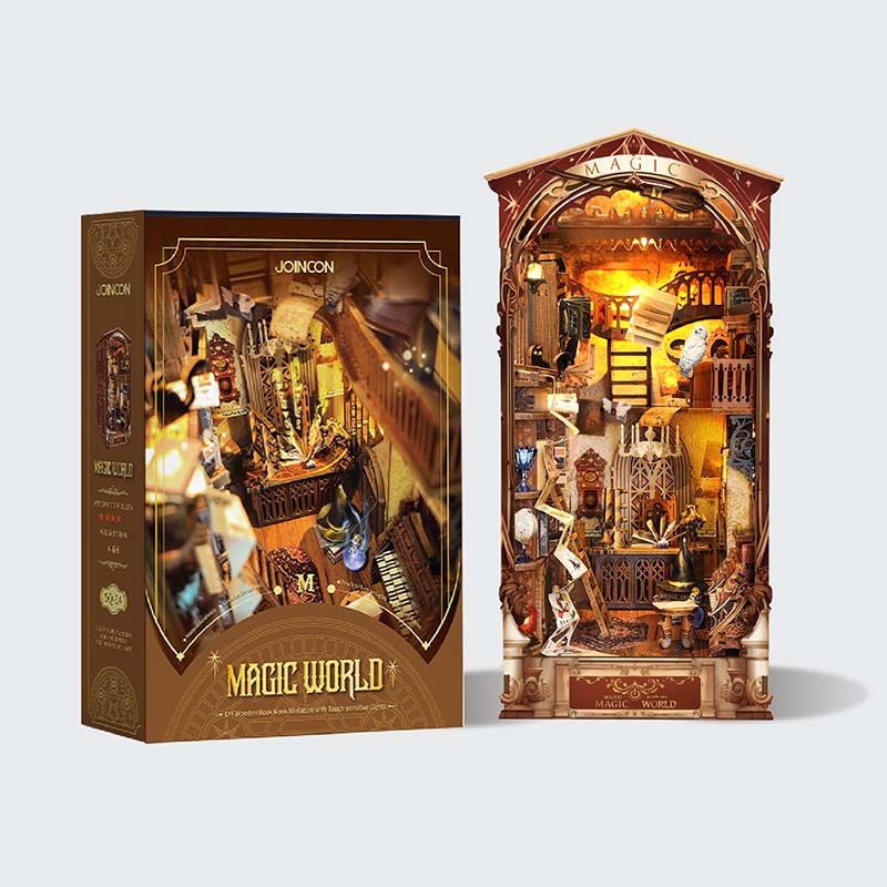DIY Book Nook Kit KBIBCK , 3D-puzzel, Boekensteunen Van Hout, Doe-het
