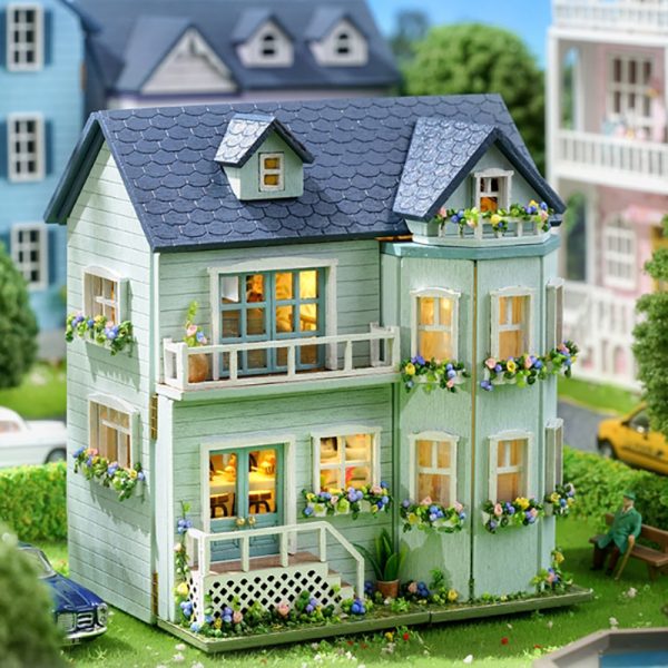 Wisdom House DIY warm manor mini cottage home wooden handmade doll house model