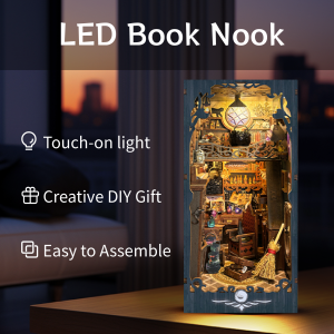 Joincon DIY book nook kit Medieval Magic Theme 3D puzzle Exquisite workmanship ingeniously constructed manufactured of eco-friendly solid wood Place on the desk at work 14+ adults gift present Magic Potion House SQ-04