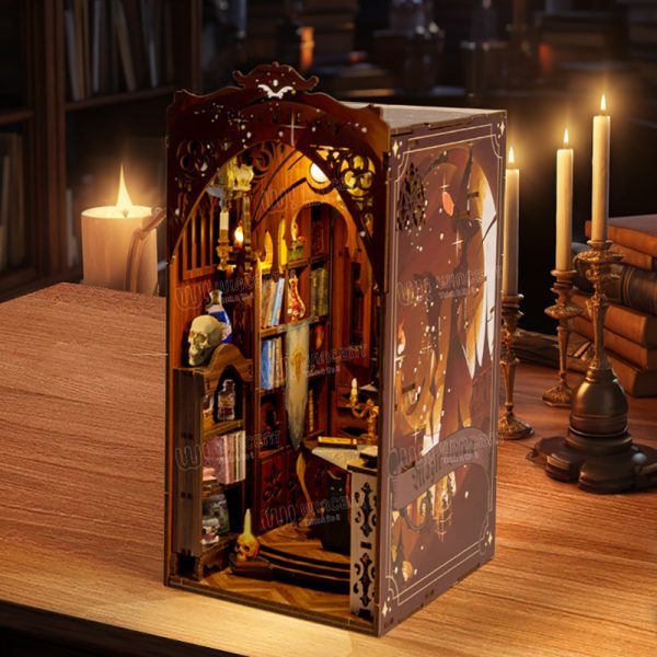 3D puzzle gift wooden DIY bookend Magic Library assembled model display collection toys