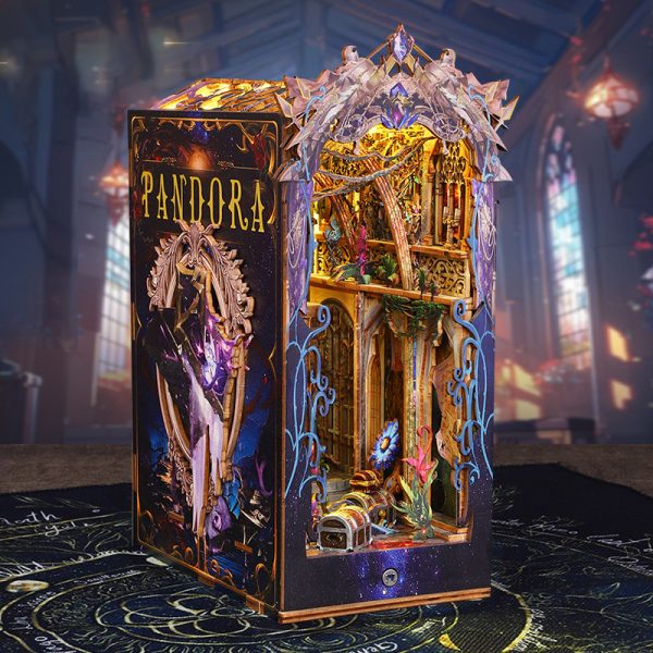 DIY cabin Pandora's Magic Box 3d three-dimensional hand-assembled bookstand model building toys