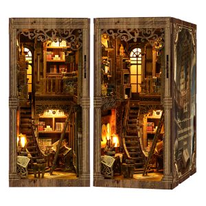 DIY Curio Library Booknook Decoration Hand-assembled jigsaw Puzzle Model Collection Toys Decorative Gifts (Antique Book Collection Room)