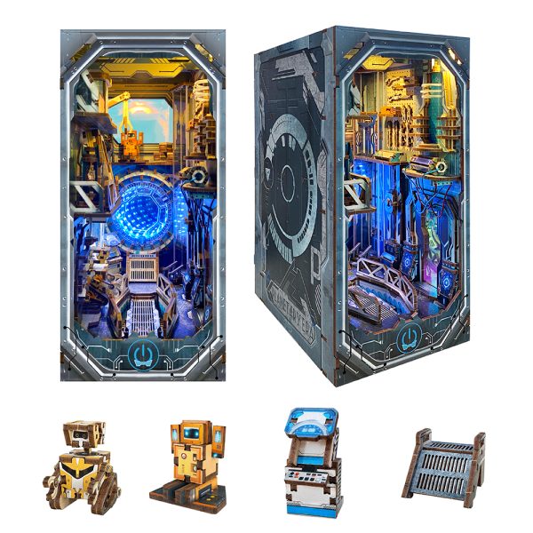 Joincon DIY book nook kit Space theme 3D puzzle Exquisite design Construct perfection manufactured of eco-friendly solid wood Arrangement bookshelves 14+ adults gift present Named Planetary Era SQ-27