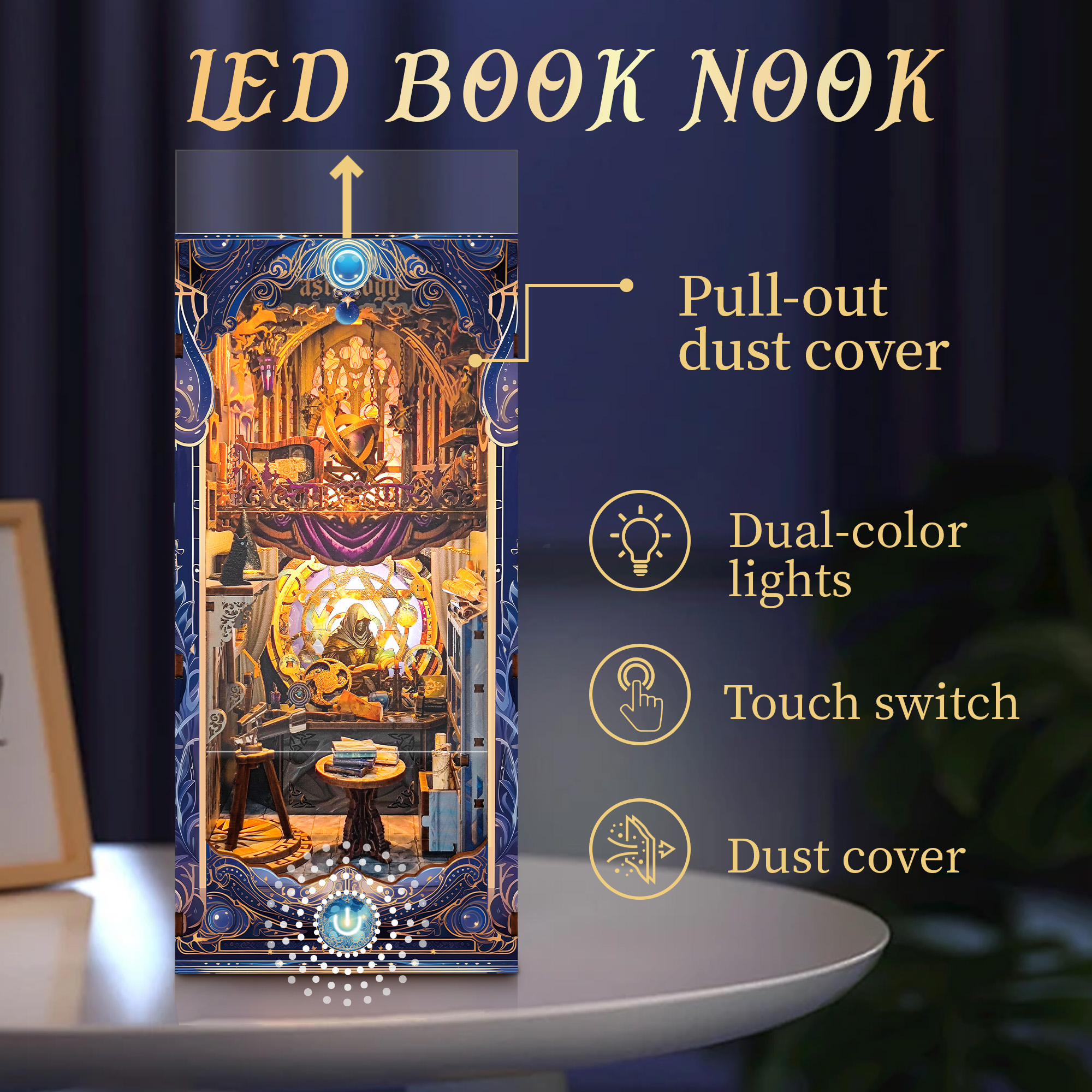 Joincon DIY book nook kit Divination 3D puzzle Exquisite workmanship ingeniously constructed manufactured of eco-friendly Office gift-giving 14+ adults gift present Star Map Secrets SQ-35