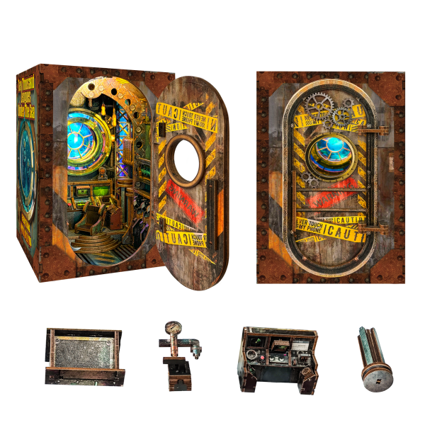 Joincon Wooden patchwork Cabin Collection toys 3D patchwork bookend Kit Office Decor SQ-39 (10,000 Leagues In The Deep Sea)