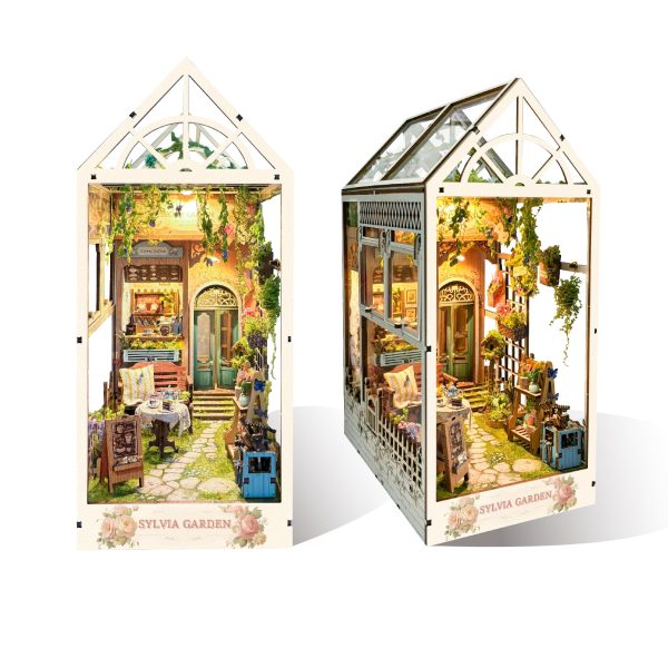 Joincon DIY book nook kit Rural style 3D puzzle Exquisite workmanship Construct with exquisite details Decorative accessory set of high quality solid wood Giving gifts on Valentine's Day 14+ adults gift present Sylvia Garden SQ-22