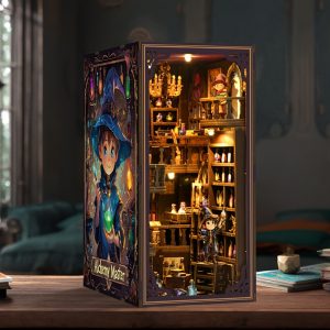 Medicine refiner Wooden diy hut hand-assembled 3d three-dimensional wooden DIY book end assembled toys Creative assembled art gifts