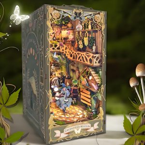 Joincon Green Fairyland Book Nook with LED Lights Eco-Friendly Wood Exquisite Design 2-Hour Quick Assembly Odor-Free Perfect Kids Holiday Gift