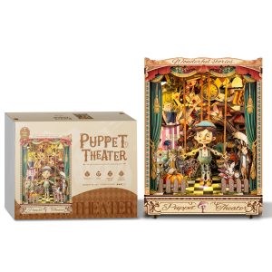 Joincon Puppet Theater Book Nook Children Kit: Exquisitely Designed DIY Craft with Premium Quality Wood, 3-Hour Build Time & Odor-Free Materials | Beginner-Friendly Challenge for Creative Minds | Perfect for giving as a gift to children on Children's Day Puppet Theater SQ-33