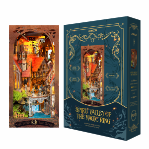 Joincon Spririt Valley Of The Magic Ring Book Nook - Exquisitely Designed Eco-Friendly Wooden Craft with LED Lighting, Odor-Free & 2-Hour Assembly | Perfect Magical Gift for Children's Day, Creative Room Decor & Educational Kids Activity Spririt Valley Of The Magic Ring SQ-05