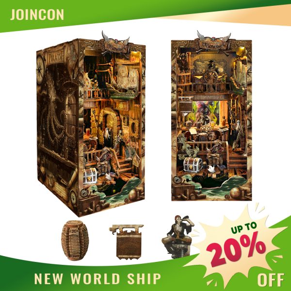 Joincon New World Ship Book Nook Children Kit | Exquisite Design, Eco-Friendly Wood Materials, 3-Hour Assembly Time | Odor-Free| Challenging Yet Rewarding for Beginners | Perfect Children's Day Gift for Kids & DIY Enthusiasts" New World Ship SQ-36