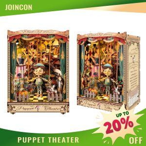 Joincon Puppet Theater Book Nook Children Kit: Exquisitely Designed DIY Craft with Premium Quality Wood, 3-Hour Build Time & Odor-Free Materials | Beginner-Friendly Challenge for Creative Minds | Perfect for giving as a gift to children on Children's Day Puppet Theater SQ-33