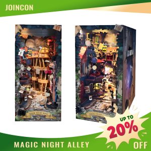 Joincon Magic Night Alley Book Nook Children Kit | Exquisite Design & Eco-Friendly Wood | 6-Hour Assembly Challenge for Beginners | Odor-Free | Excellent DIY gift for Children's Day Magic Night Alley SQ-16