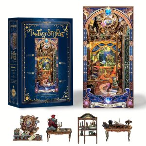 UK delivery only miniature house kits for beginners : Exquisite design, Eco-Friendly Wood and LED Lighting, 4-Hour Build, Odor-Free - Improve the thinking ability of beginners & The best Gift for Friends Penglai Fairyland Book Nook Kit SQ-25