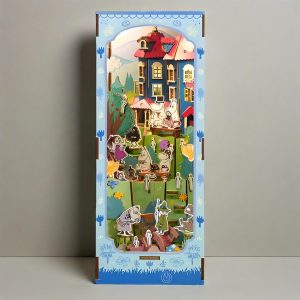 Moominvalley 3D Book Nook – Miniature Diorama for Bookshelf, DIY Fairy Tale Decor, Gift for Book Lovers