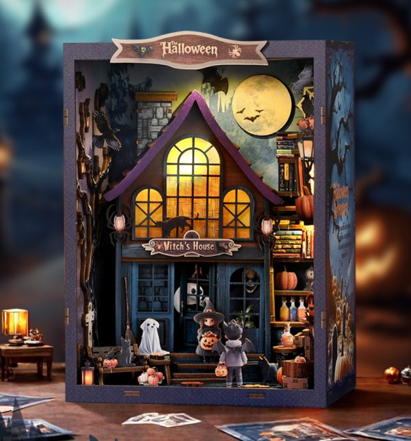 Joincon Halloween Book Nook Kit – LED-Lit Castle Wonderful Night • Dive Into a Mini Gothic Adventure