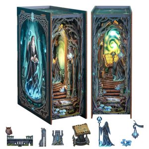 【The Gate of Wonderland】Joincon Book Nook DIY Kit – 3D Wooden Miniature House Puzzle, Bookshelf Insert Decor, Dollhouse Kit for Adults & Teens, Unique Gift for Family & Friends