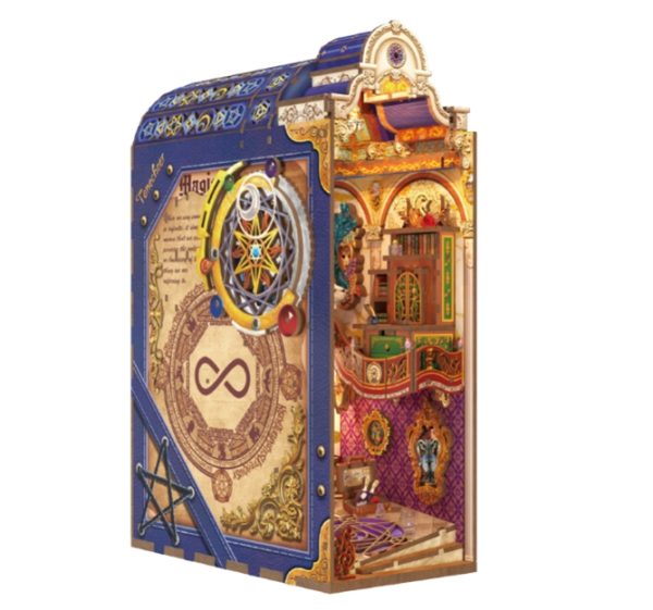 Magic Library Book Nook Kit | LED - Lit Magic + Dust Cover • Perfect Gift for Fantasy Lovers