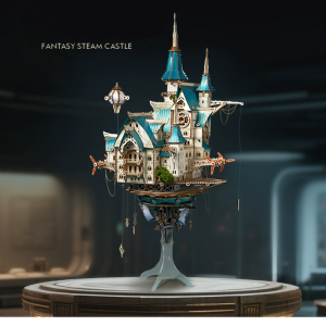 Fantasy Steam Castle DIY Assembly Building Book Nook Kit: A Creative Gift and Ornament for Girls, Perfect Birthday Present for Girlfriend