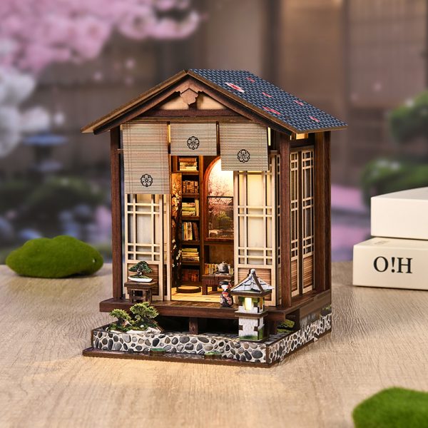 Japanese-Inspired Mini House 3D Puzzle Bookend - Creative Handmade Craft Kit,Perfect Gift for Birthdays & Christmas