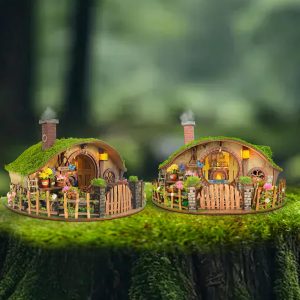 DIY Book Nook Kit – The Magic Ring House 3D Wooden Miniature Puzzle, Bookshelf Insert & Home Decor for Adults, Unique Birthday Gift for Family and Friends