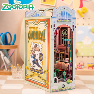 Zootopia book nook kit-3D Wooden Miniature Puzzle, Bookshelf Insert & Home Decor for Adults, Unique Birthday Gift for Family and Friends
