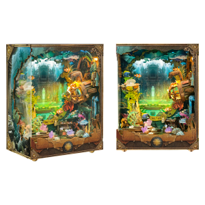 Discover Atlanta Wooden Book Nook – DIY Deep-Sea Themed Miniature Scene with Rotating Background, Touch-Sensitive Lights & Exclusive Soundtrack, Creative Desktop Decor & Holiday Gift