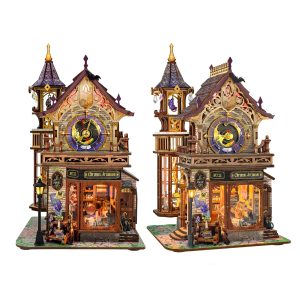 Joincon Time Magic Club  Mechanical Wooden Bookends | DIY 3D Wood Puzzle | Creative Desk Organizer & Unique Gift for Book Lovers