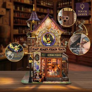 Joincon Time Magic Club Mechanical Wooden Bookends | DIY 3D Wood Puzzle | Creative Desk Organizer & Unique Gift for Book Lovers