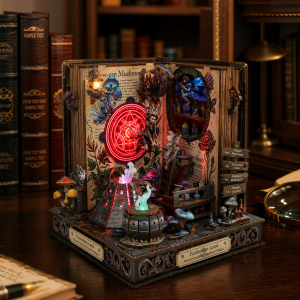 Forbidden Land Book Nook - Dark Fantasy DIY Miniature House with LED Lights JX01-001
